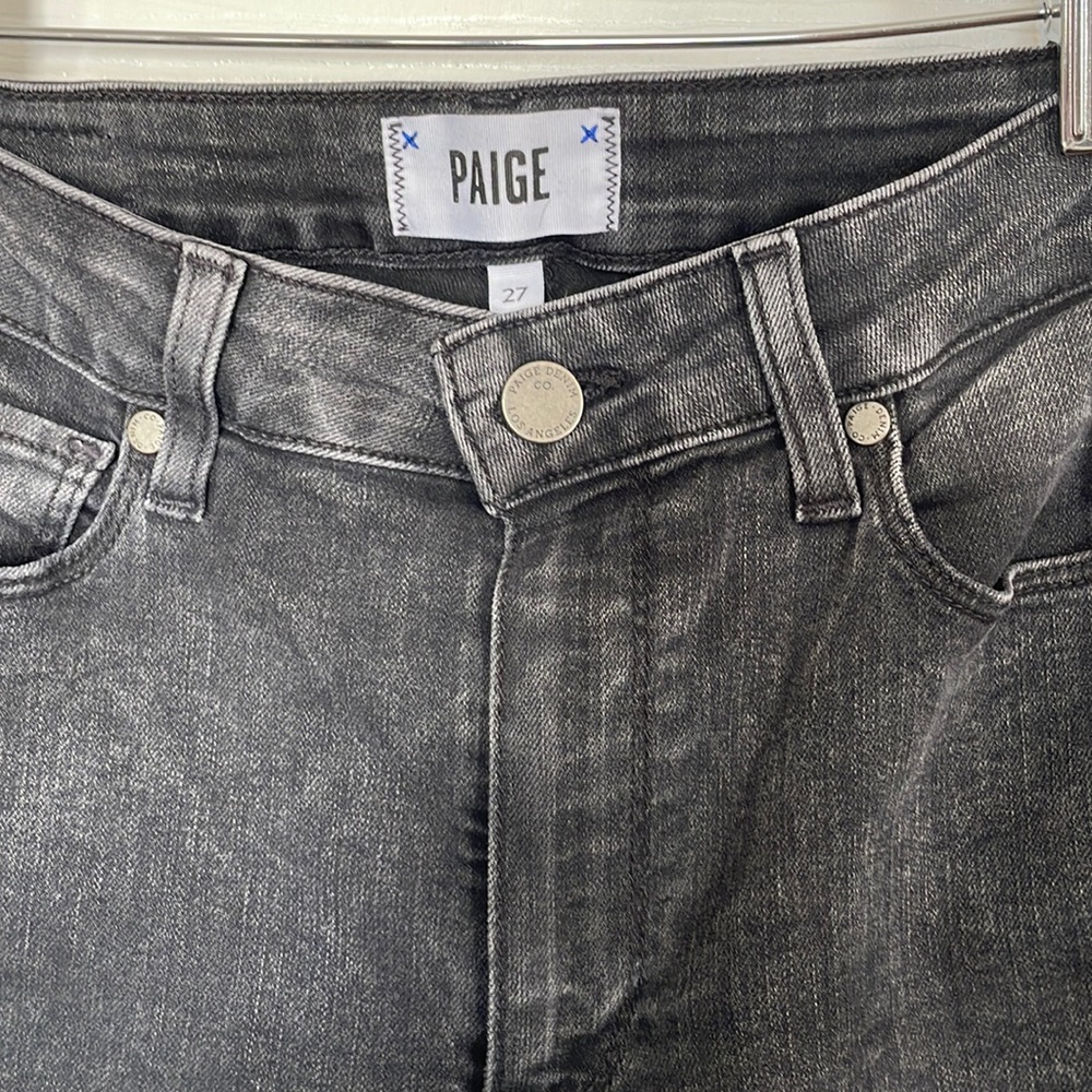 Paige faded black skinny jeans